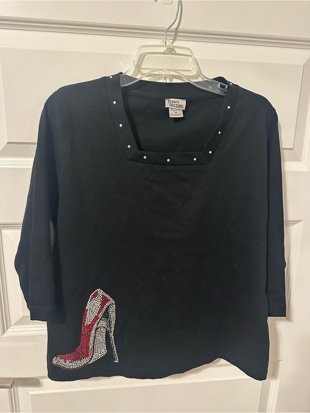 Black Embellished High-Heel Top by French Dressing